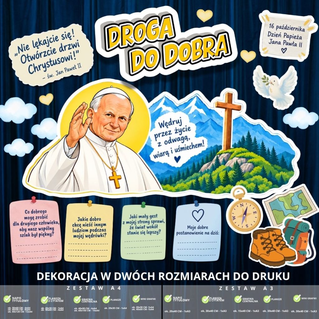 Dekoracja na Dzień Papieża Jana Pawła II – 2 rozmiary (góry) (3)