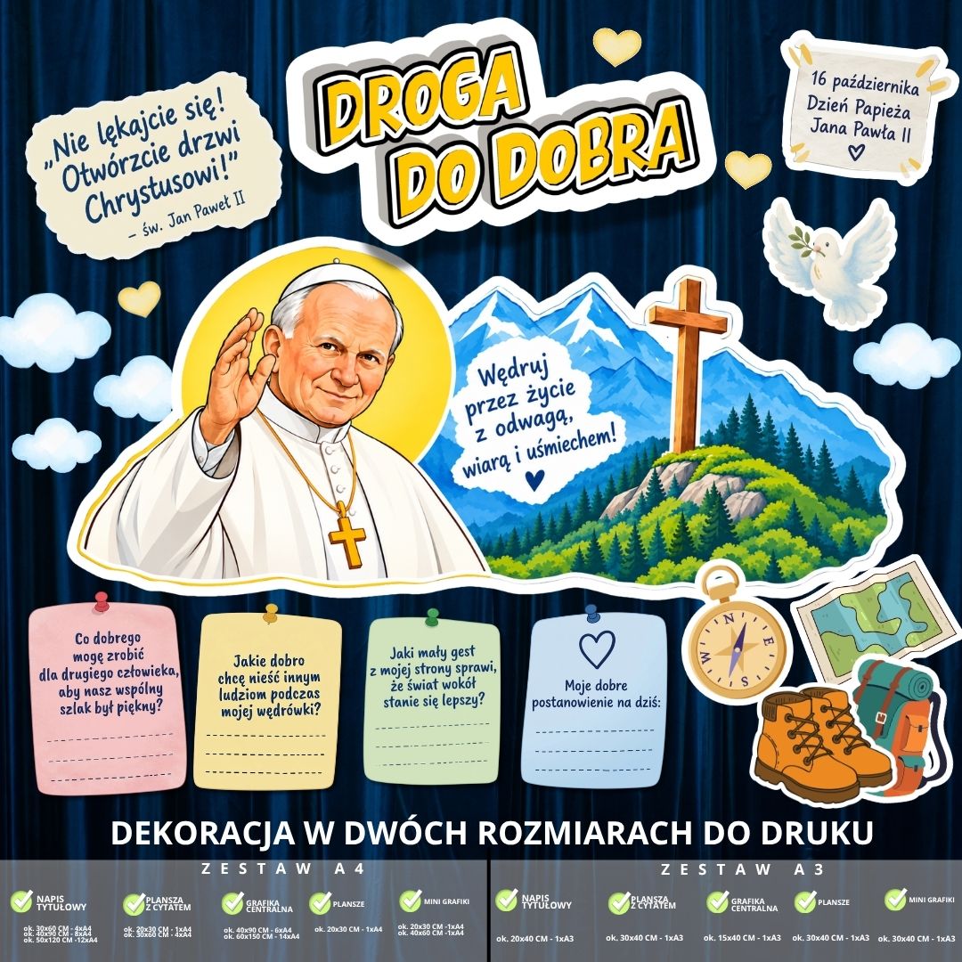 Dekoracja na Dzień Papieża Jana Pawła II – 2 rozmiary (góry) (3)