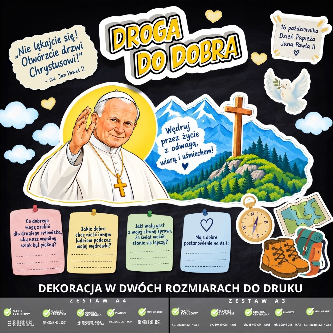 Dekoracja na Dzień Papieża Jana Pawła II – 2 rozmiary (góry) (4)