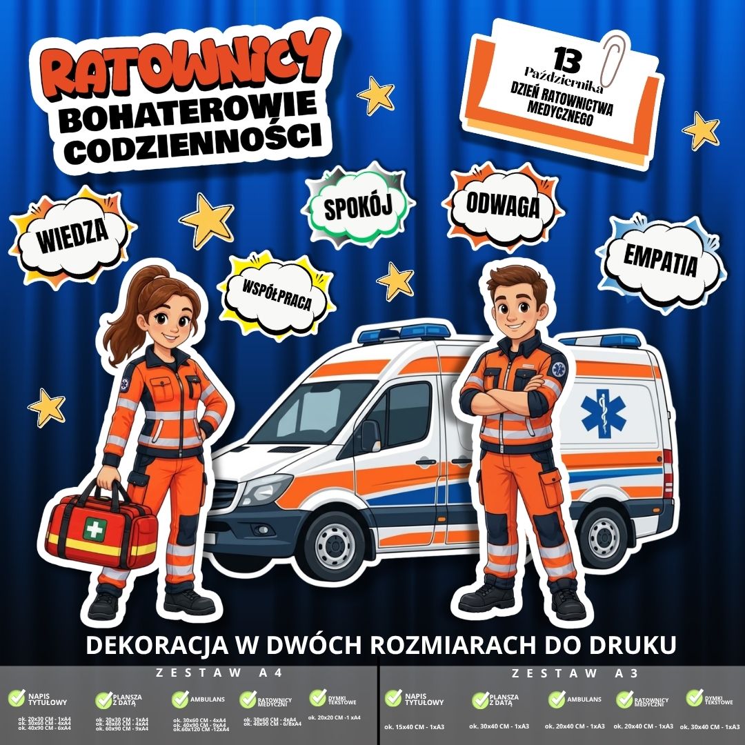 Dekoracja na Dzień Ratownictwa Medycznego – 2 rozmiary (bohaterowie) (1)