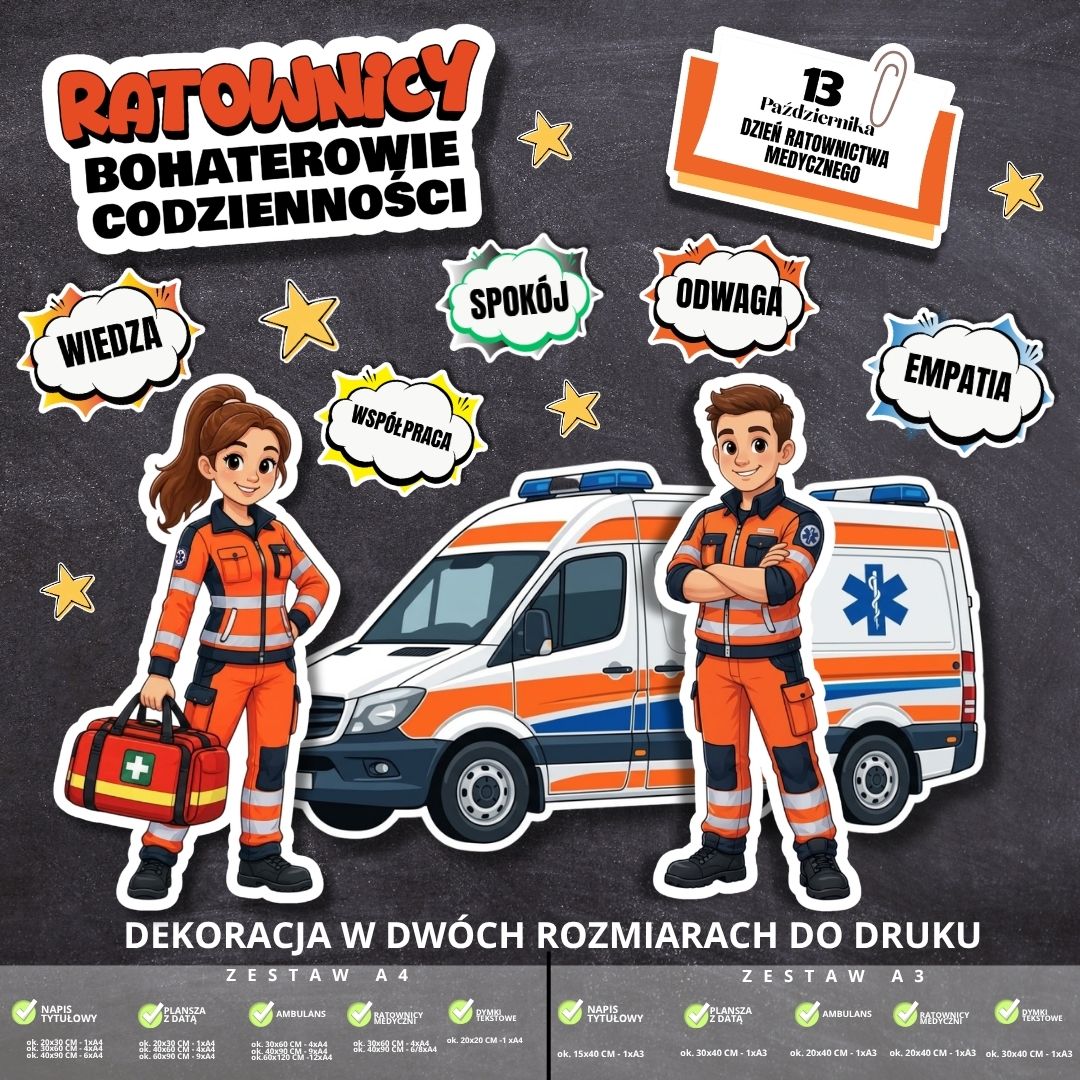 Dekoracja na Dzień Ratownictwa Medycznego – 2 rozmiary (bohaterowie) (2)