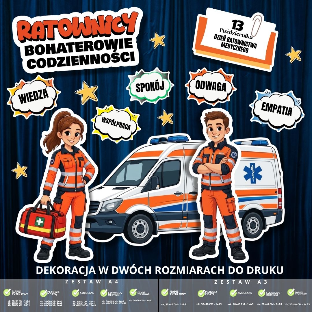 Dekoracja na Dzień Ratownictwa Medycznego – 2 rozmiary (bohaterowie) (3)