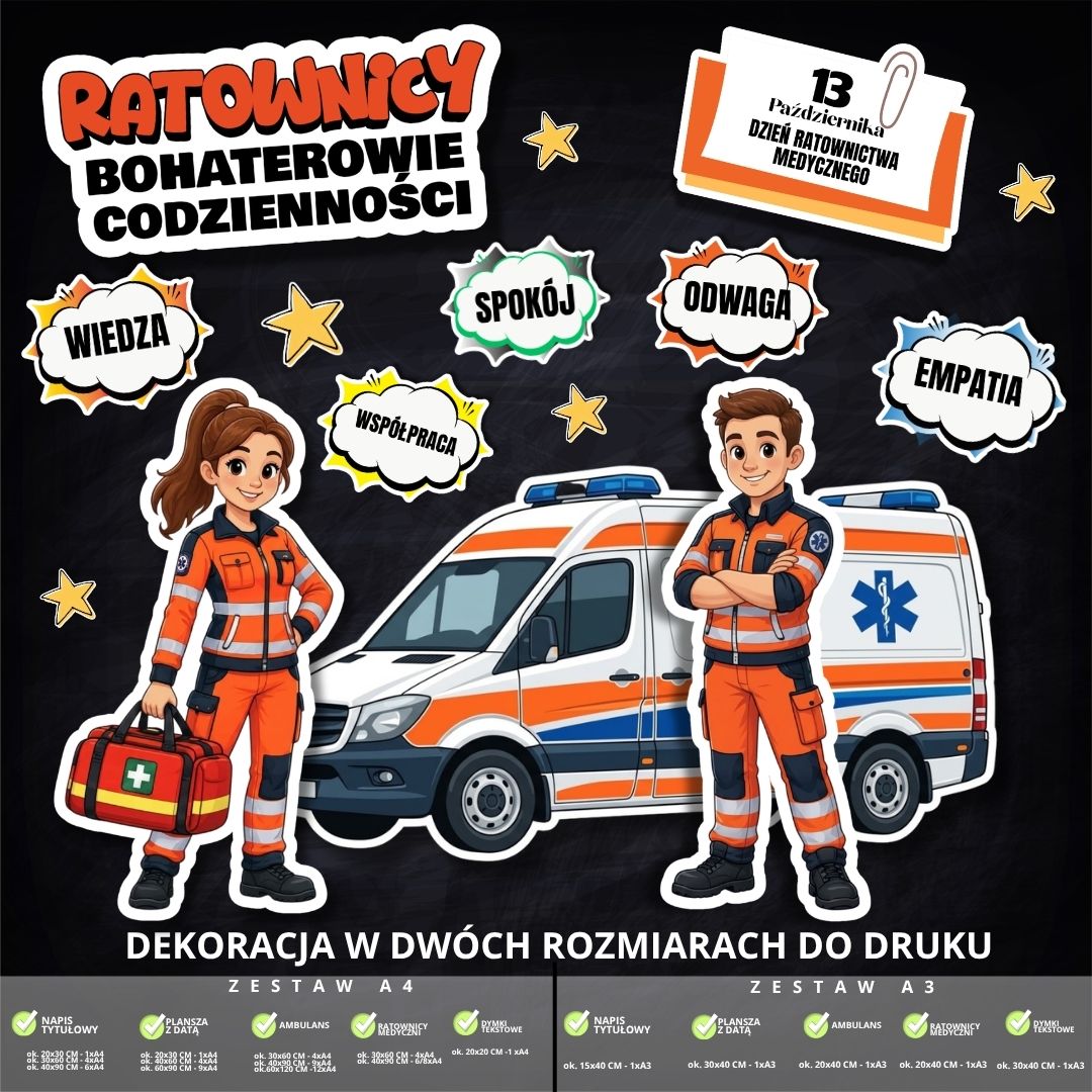 Dekoracja na Dzień Ratownictwa Medycznego – 2 rozmiary (bohaterowie) (4)