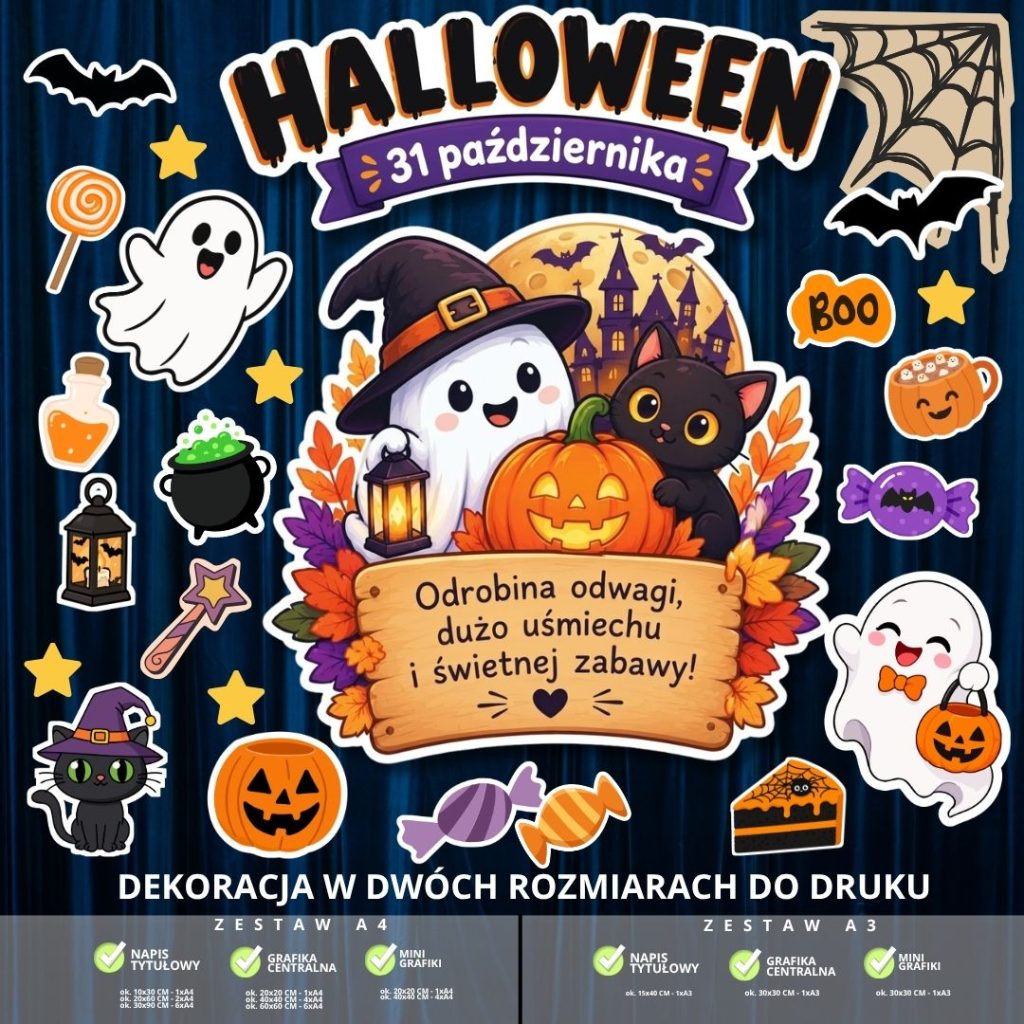 Dekoracja na Halloween – 2 rozmiary – do druku (wersja 2) (3)