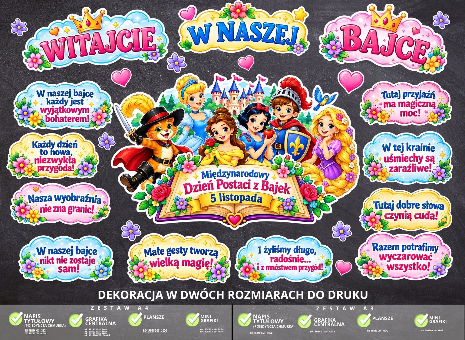 Dekoracja na Międzynarodowy Dzień Postaci z Bajek (Witajcie w naszej bajce) (2)