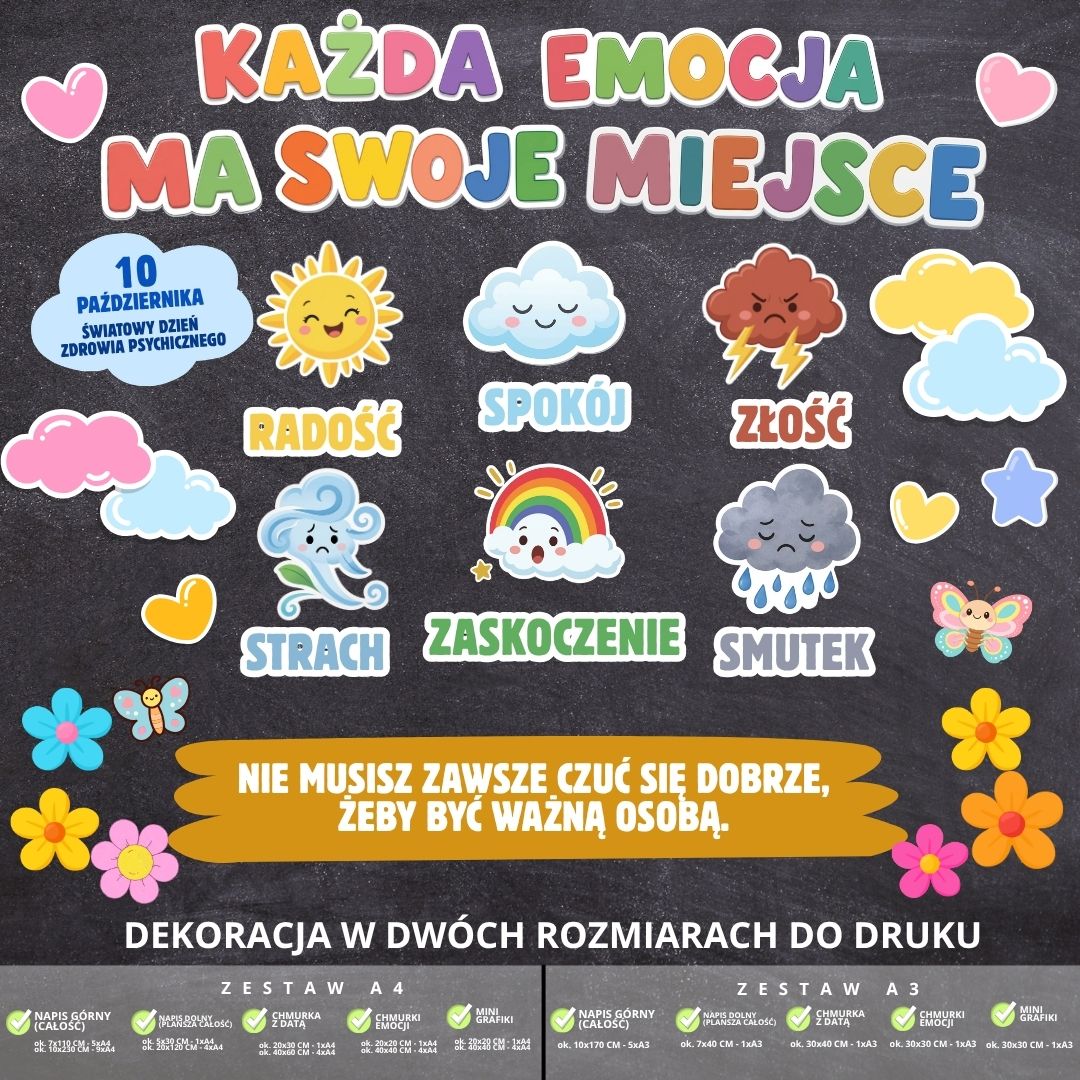 Dekoracja na Światowy Dzień Zdrowia Psychicznego – 2 rozmiary (emocje) (4)