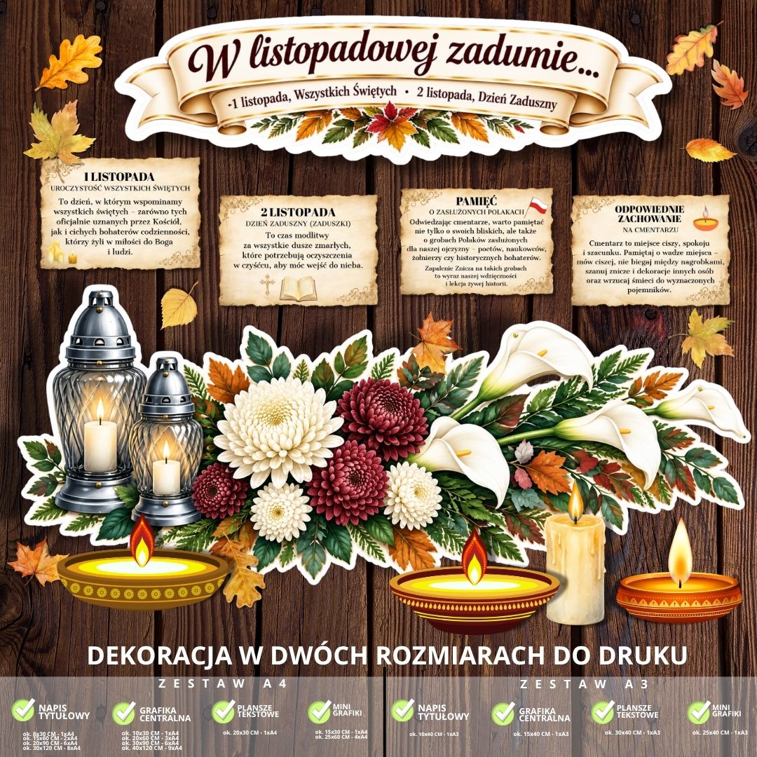 Dekoracja na Wszystkich Świętych – 2 rozmiary – do druku (listopadowa zaduma) (4)