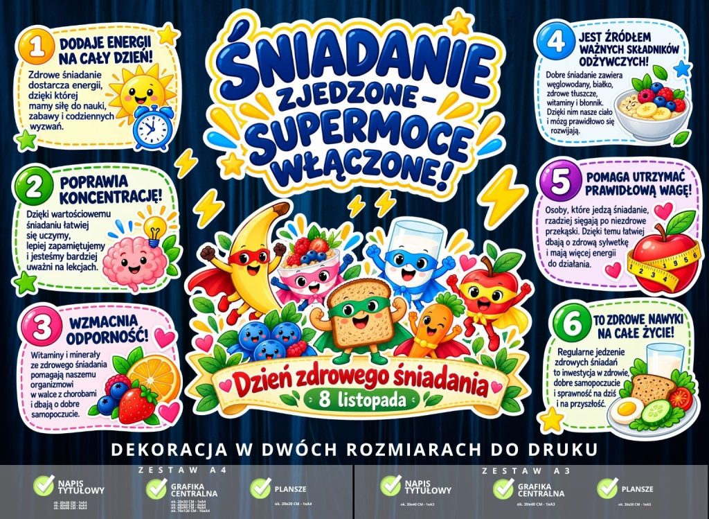 Dekoracja „Śniadanie zjedzone – supermoce włączone! - Dzień Zdrowego Śniadania” (4)