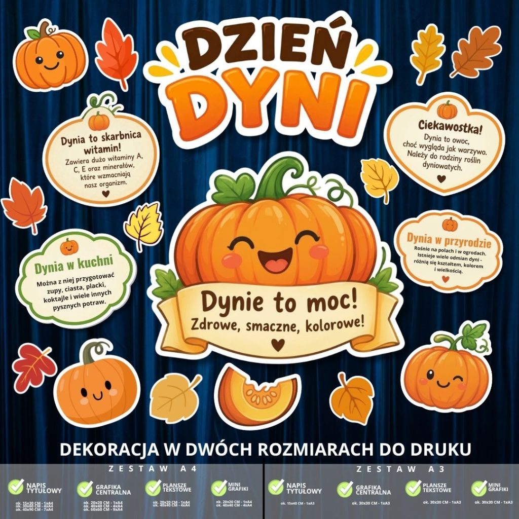 Dzień Dyni – dekoracja w 2 rozmiarach (Dynie to moc) (1)