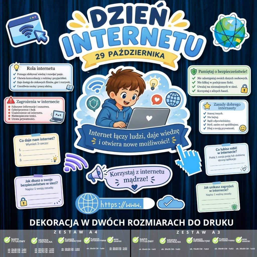 Dzień Internetu - dekoracja w 2 rozmiarach (plansze informacyjne) (1)