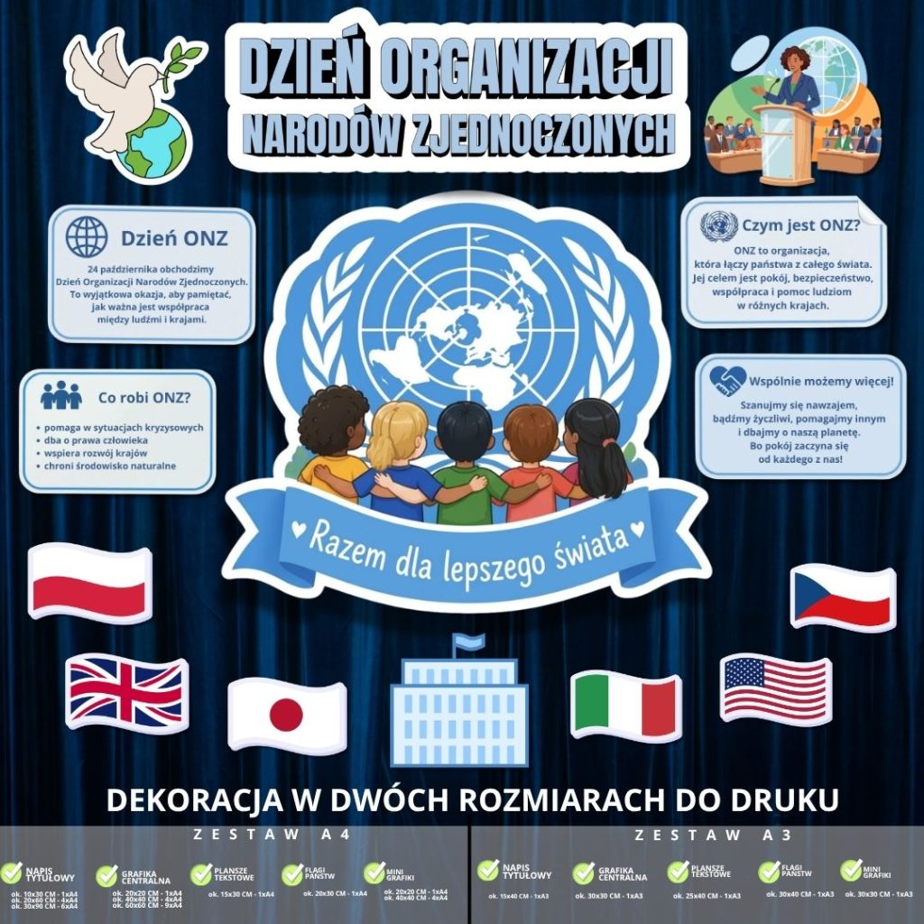 Dzień Organizacji Narodów Zjednoczonych – dekoracja w 2 rozmiarach (plansze) (3)