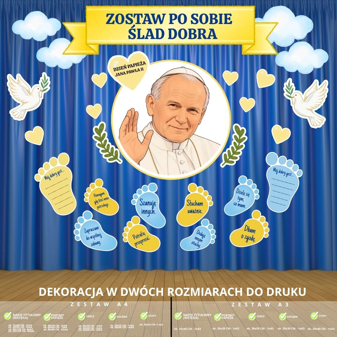 Dzień Papieża Jana Pawła II – dekoracja w 2 rozmiarach (ślad dobra) (1)