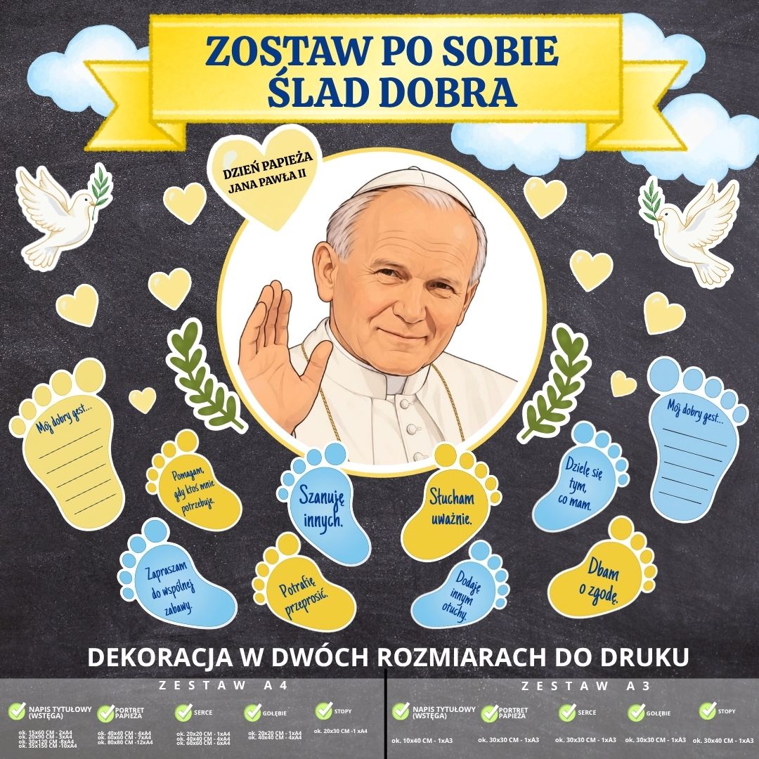 Dzień Papieża Jana Pawła II – dekoracja w 2 rozmiarach (ślad dobra) (4)