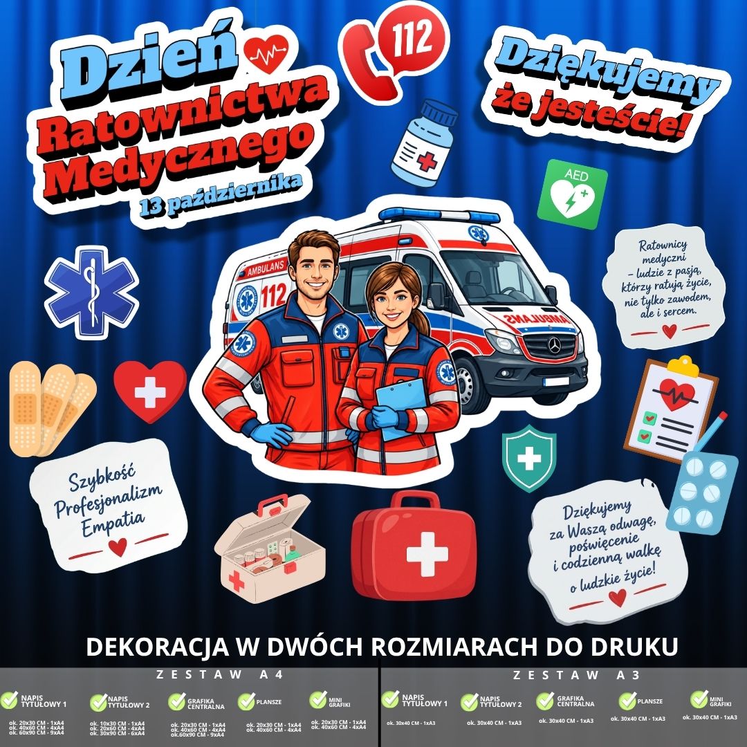 Dzień Ratownictwa Medycznego – dekoracja w 2 rozmiarach (dziękujemy) (2)