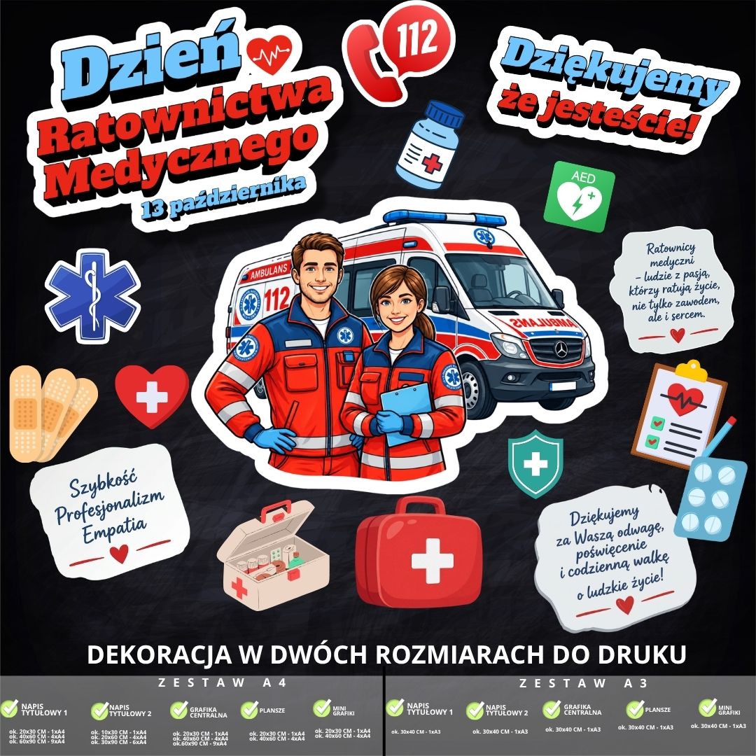 Dzień Ratownictwa Medycznego – dekoracja w 2 rozmiarach (dziękujemy) (3)