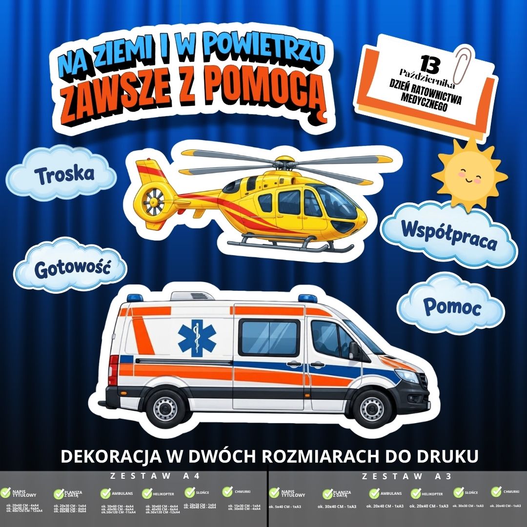 Dzień Ratownictwa Medycznego – dekoracja w 2 rozmiarach (karetka) (1)