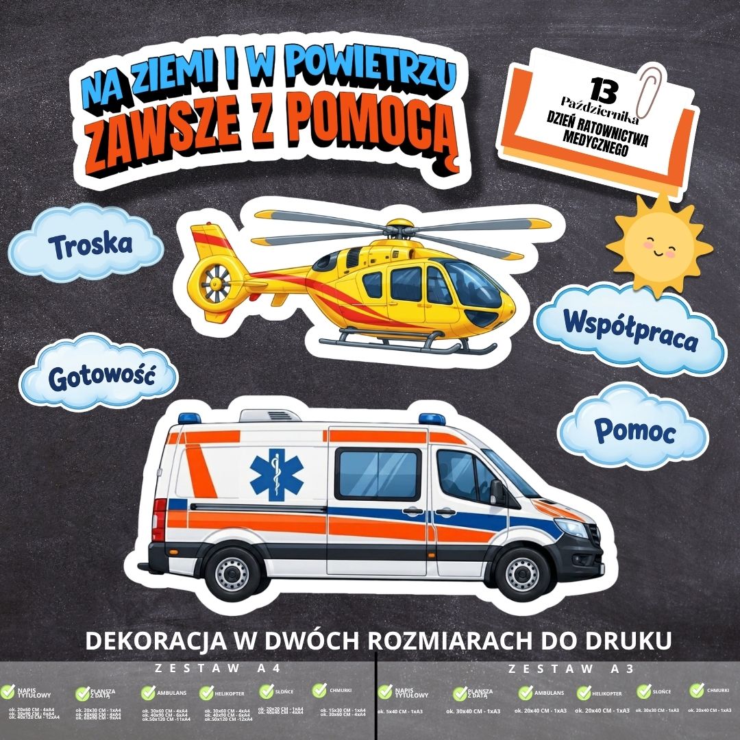 Dzień Ratownictwa Medycznego – dekoracja w 2 rozmiarach (karetka) (2)