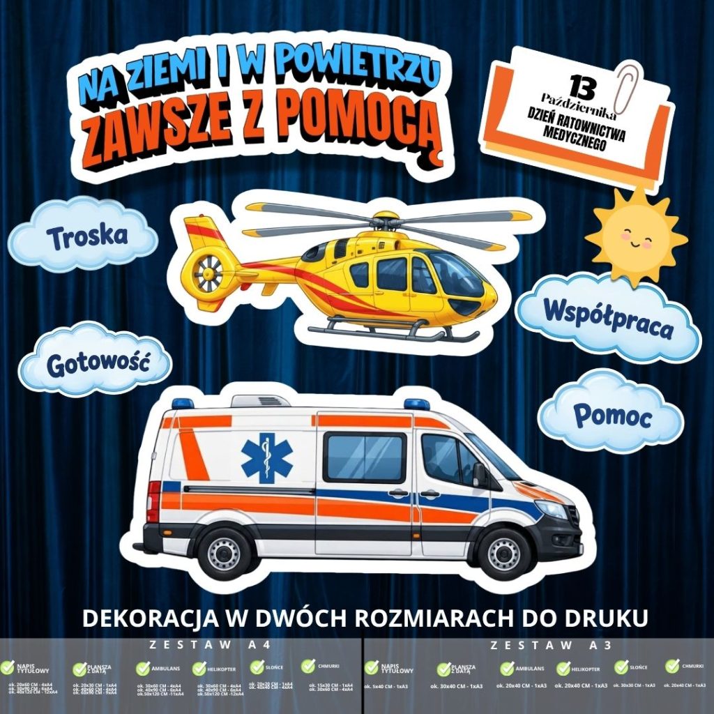 Dzień Ratownictwa Medycznego – dekoracja w 2 rozmiarach (karetka) (3)