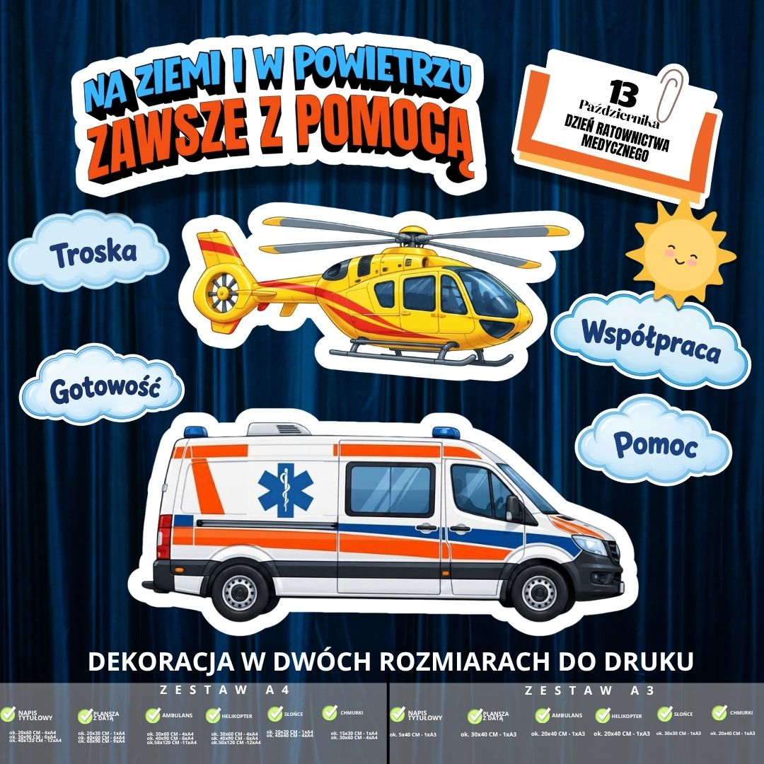 Dzień Ratownictwa Medycznego – dekoracja w 2 rozmiarach (karetka) (3)