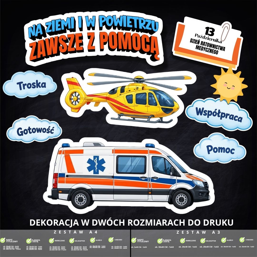 Dzień Ratownictwa Medycznego – dekoracja w 2 rozmiarach (karetka) (4)