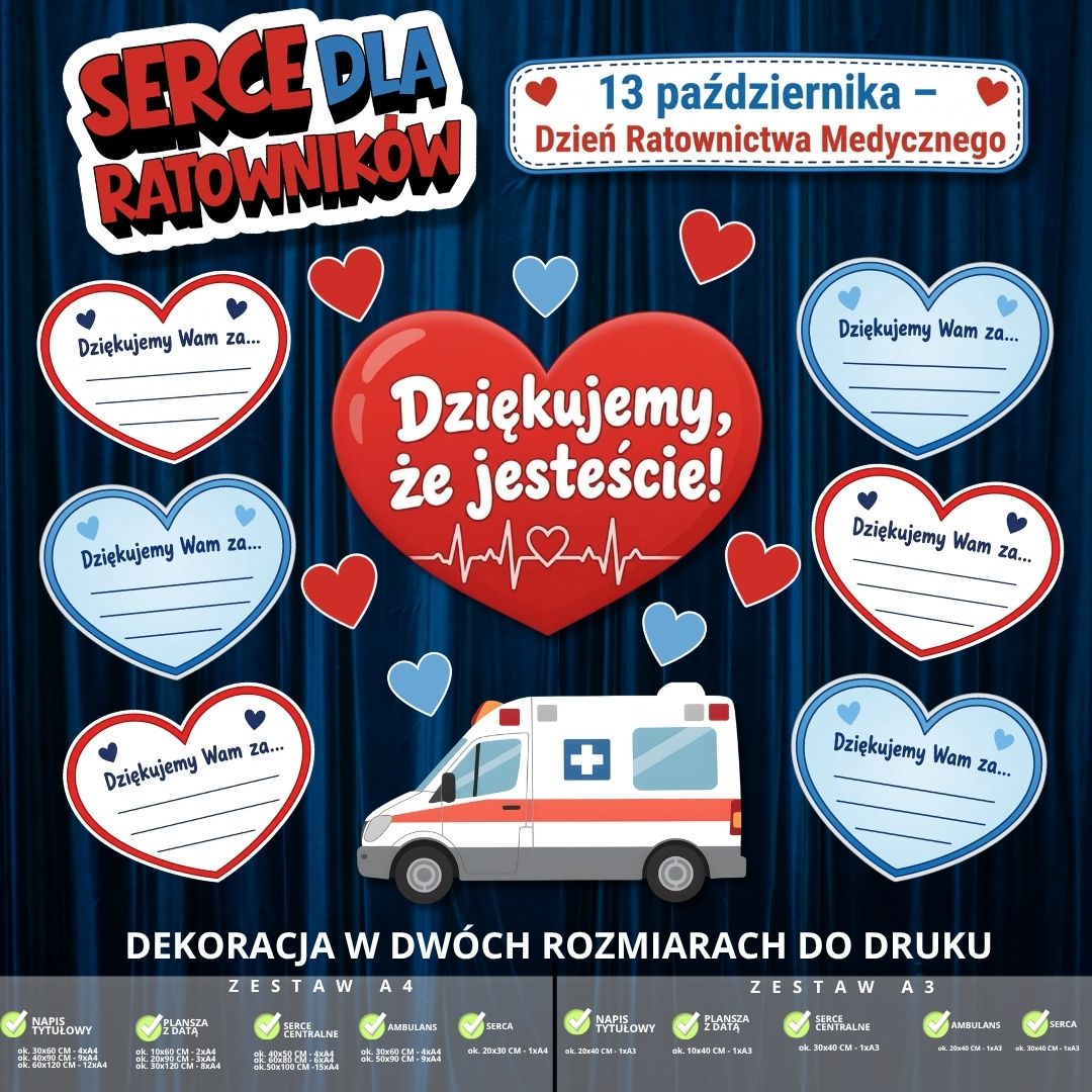 Dzień Ratownictwa Medycznego – dekoracja w 2 rozmiarach (serca) (3)