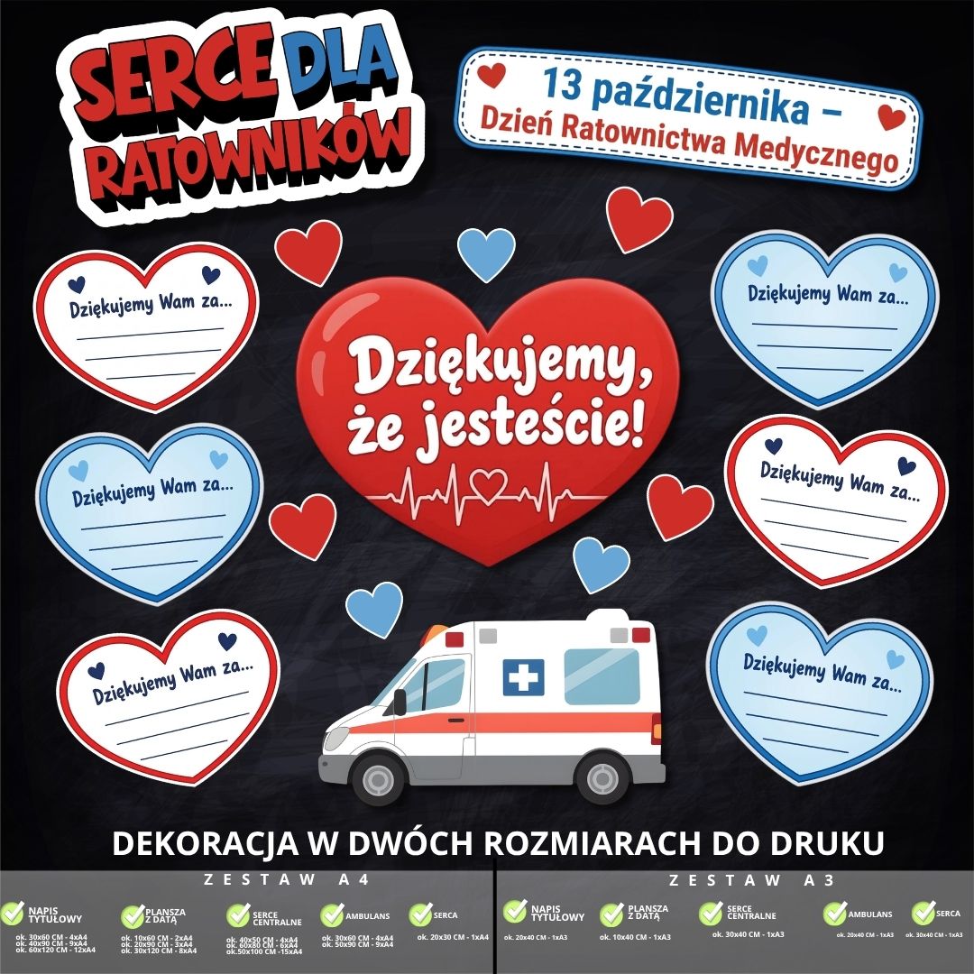 Dzień Ratownictwa Medycznego – dekoracja w 2 rozmiarach (serca) (4)