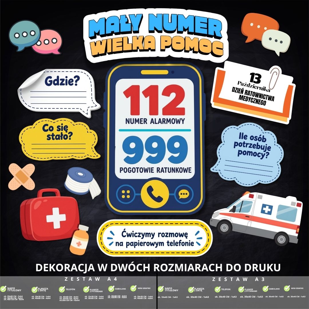 Dzień Ratownictwa Medycznego – dekoracja w 2 rozmiarach (telefon) (1)