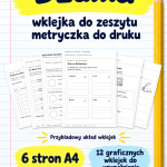 Dżuma – wklejka do zeszytu – metryczka do druku