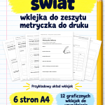 Inny świat - wklejka do zeszytu - metryczka do druku