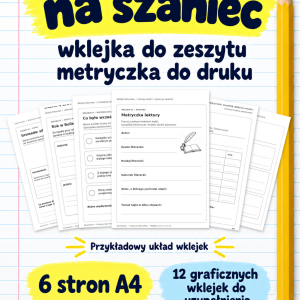 Kamienie na szaniec – wklejka do zeszytu – metryczka do druku