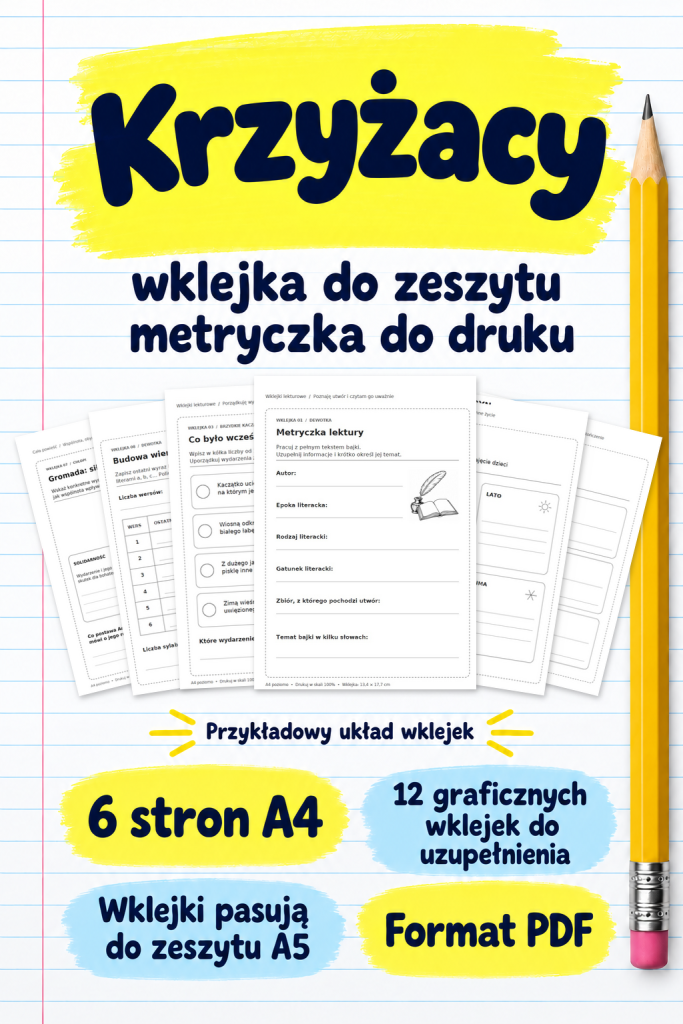 Krzyżacy – wklejka do zeszytu – metryczka do druku