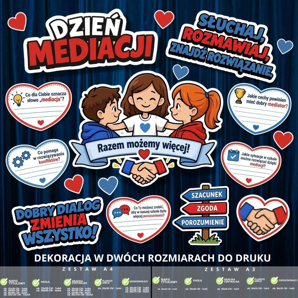 Międzynarodowy Dzień Mediacji – dekoracja w 2 rozmiarach (razem) (1)