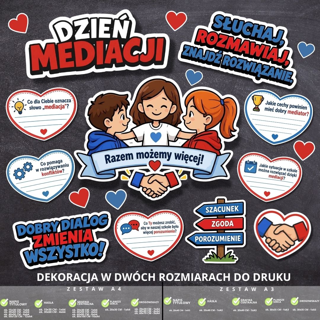 Międzynarodowy Dzień Mediacji – dekoracja w 2 rozmiarach (razem) (2)