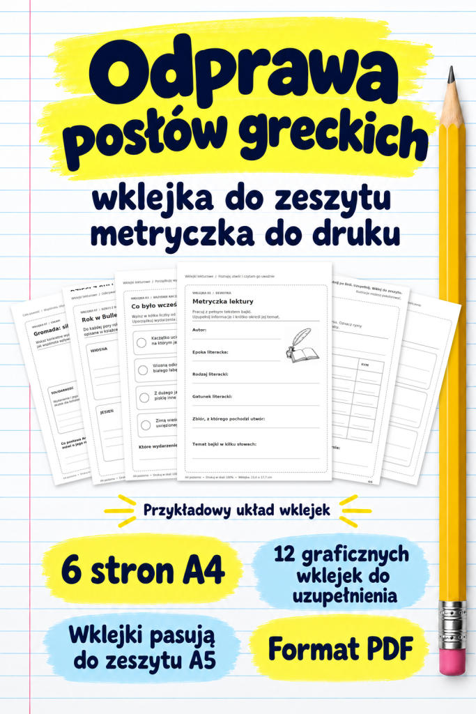 Odprawa posłów greckich – wklejka do zeszytu – metryczka do druku