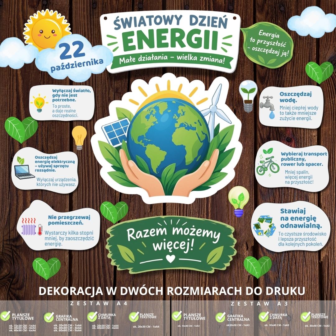 Światowy Dzień Energii – dekoracja w 2 rozmiarach (razem) (1)