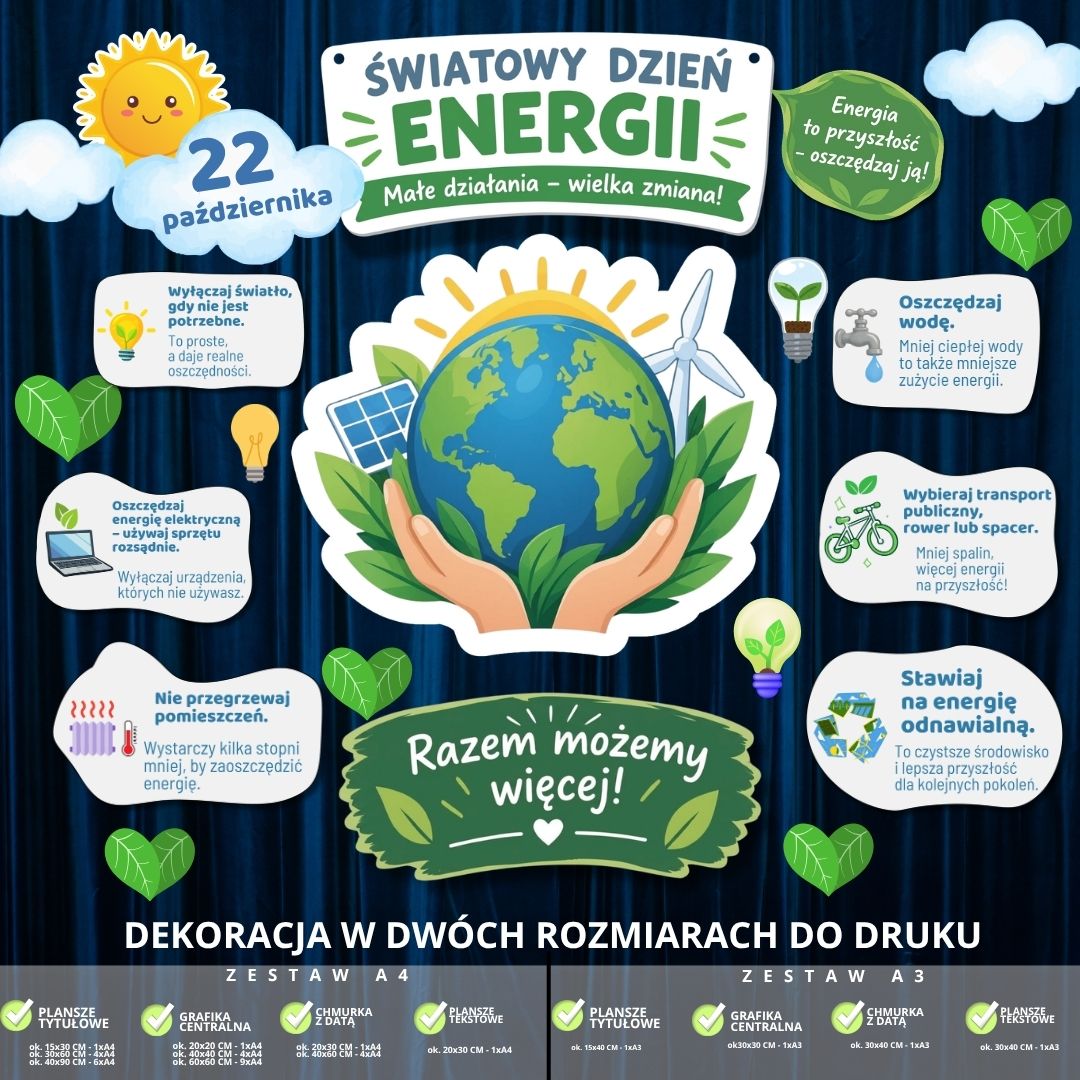 Światowy Dzień Energii – dekoracja w 2 rozmiarach (razem) (2)