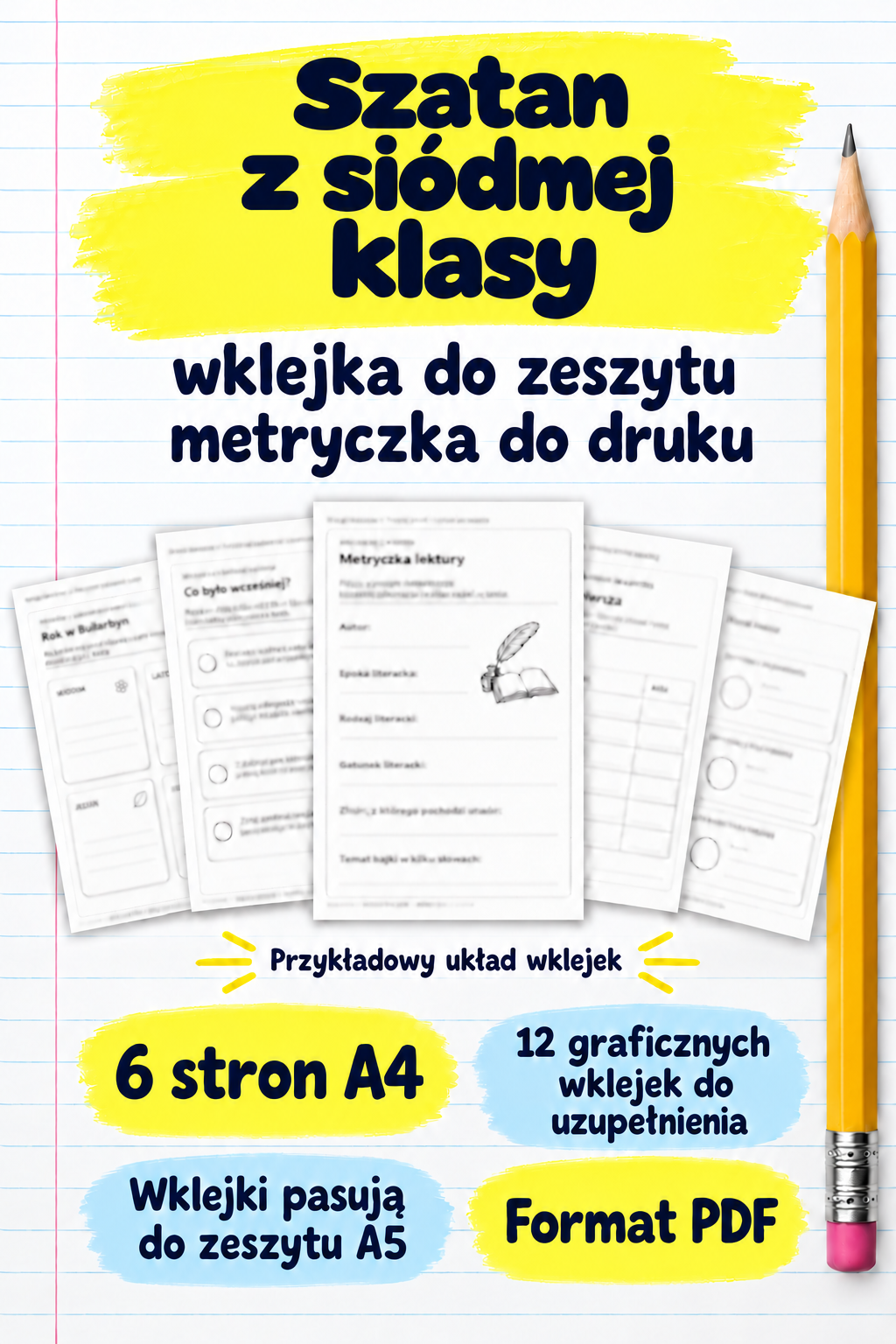 Szatan z siódmej klasy – wklejka do zeszytu – metryczka do druku