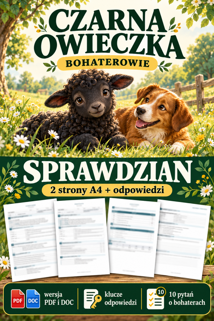 czarna-owieczka-bohaterowie-sprawdzian-2-strony-a4-odpowiedzi