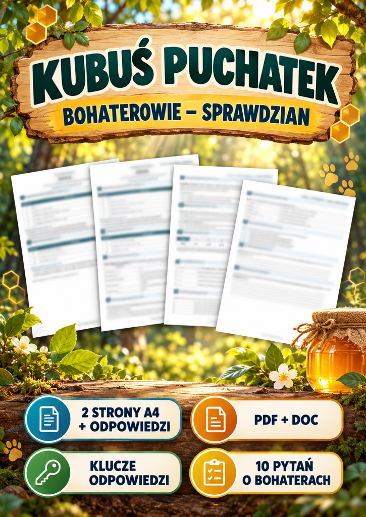 kubus-puchatek-bohaterowie-sprawdzian-2-strony-a4-odpowiedzi